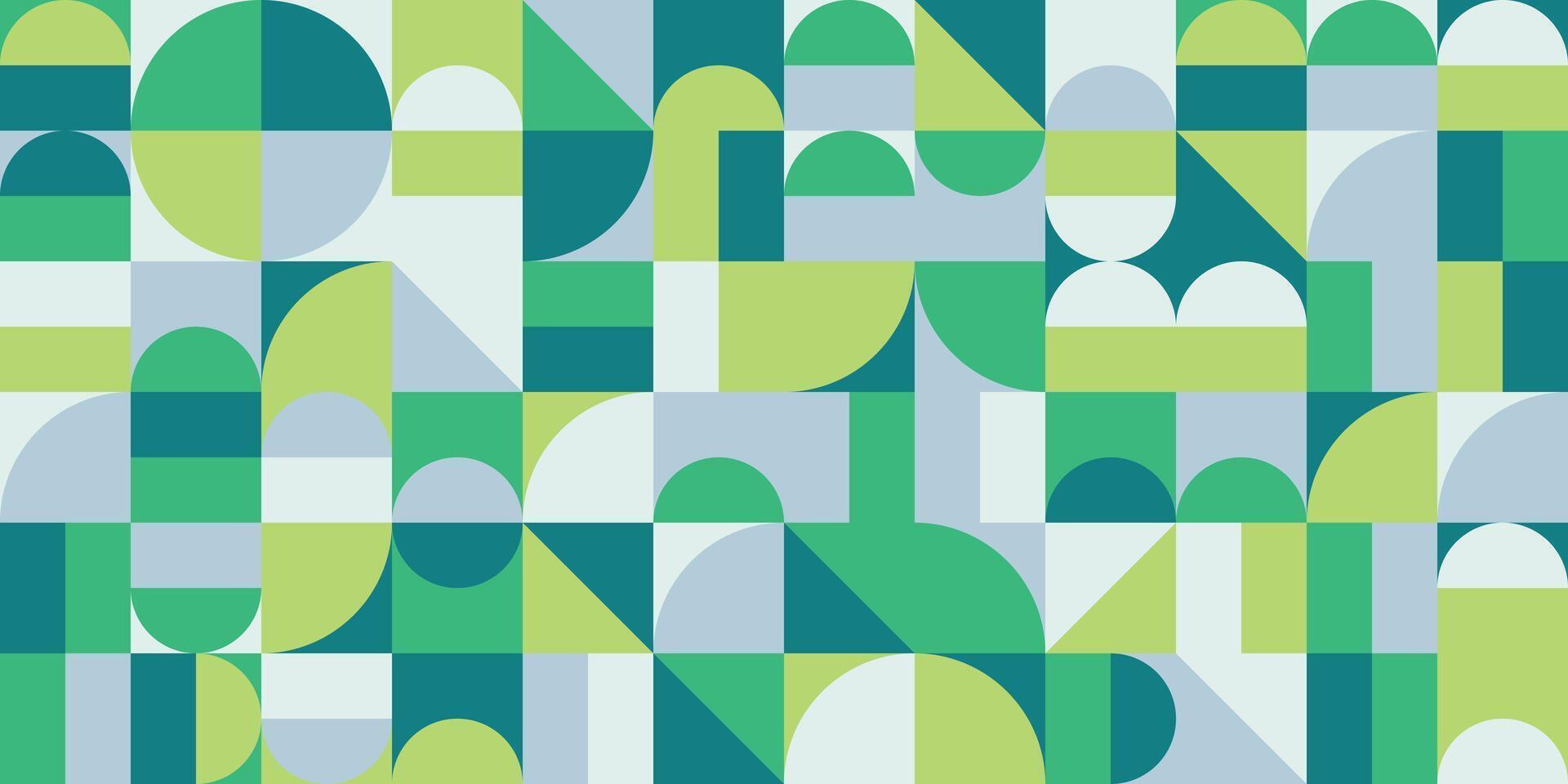 Green abstract pattern with geometric shapes vector