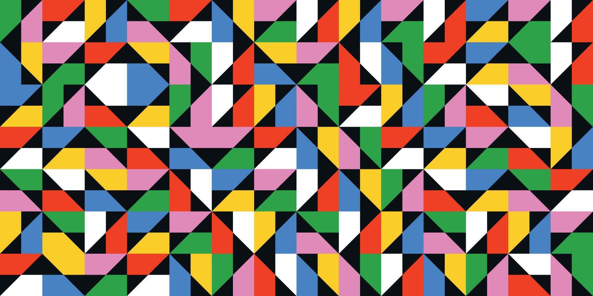 Geometric background with triangular and multicolored patterns vector