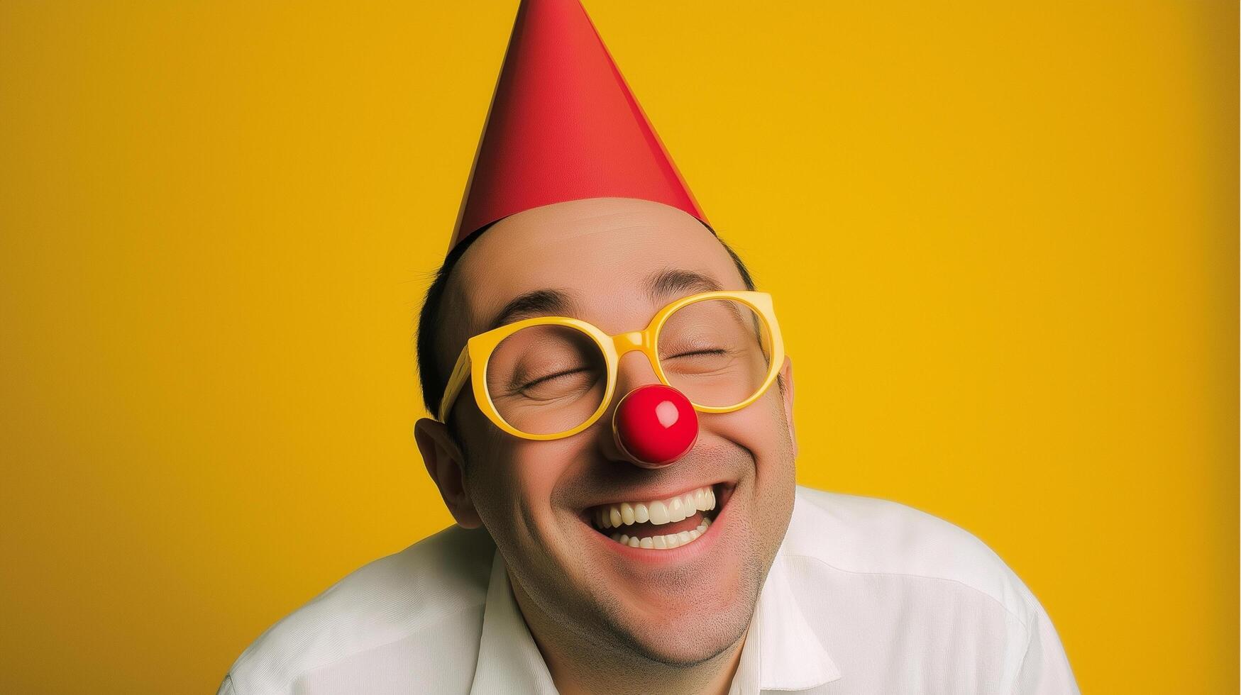 Happy Man Laughing on Joke Day photo