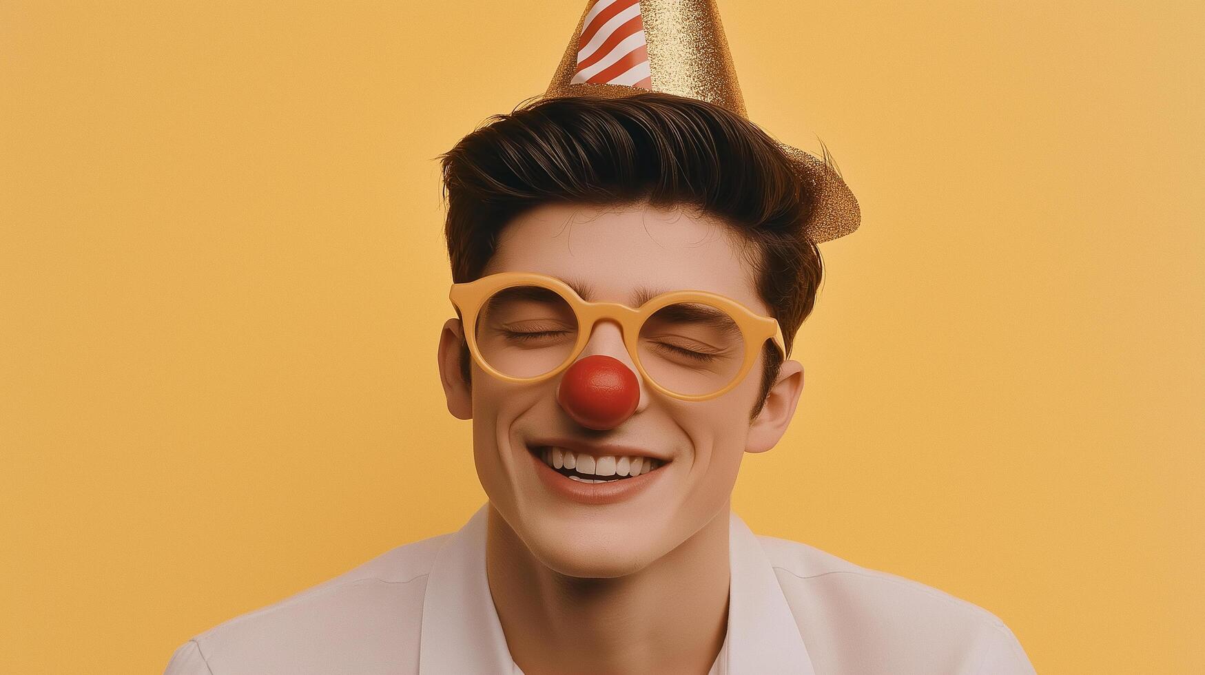 Man Celebrating International Joke Day photo