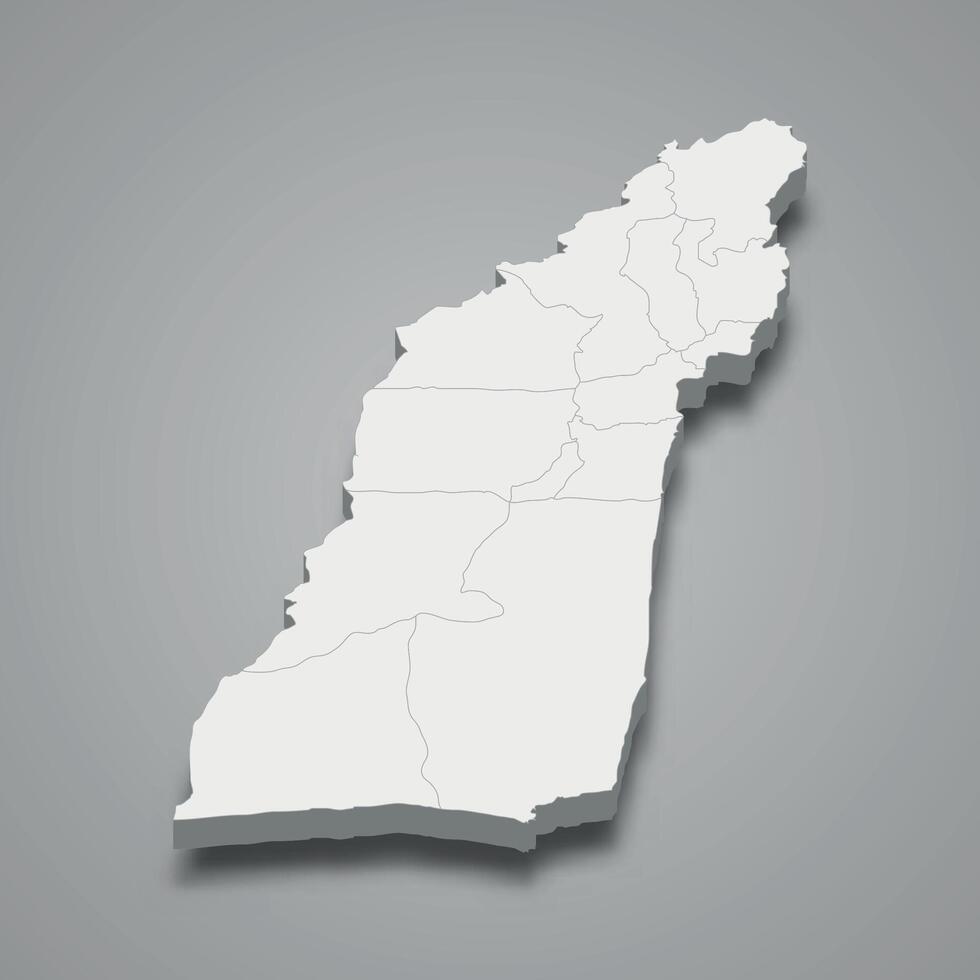 Helmand 3d isometric map is a region of Afghanistan vector