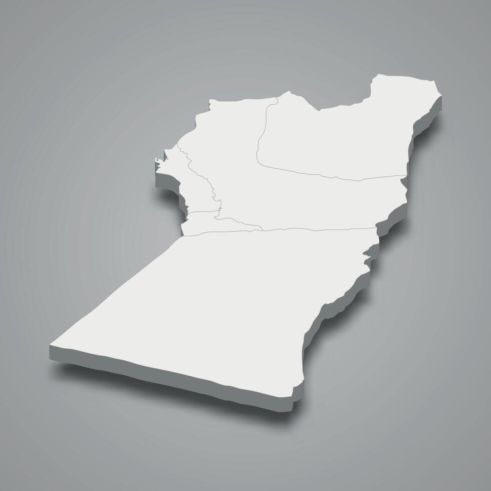 Nimruz 3d isometric map is a region of Afghanistan vector
