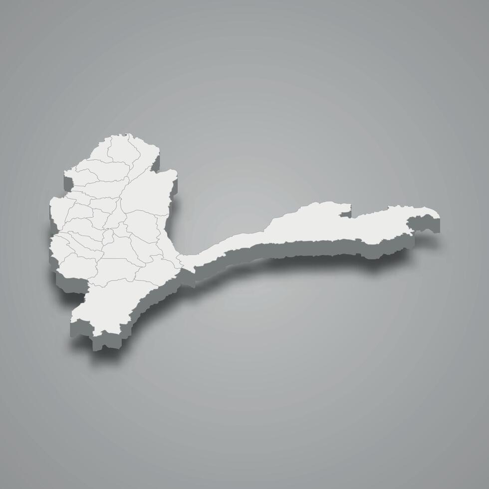 Badakhshan 3d isometric map is a region of Afghanistan vector