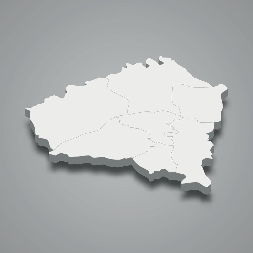 Kunduz 3d isometric map is a region of Afghanistan vector