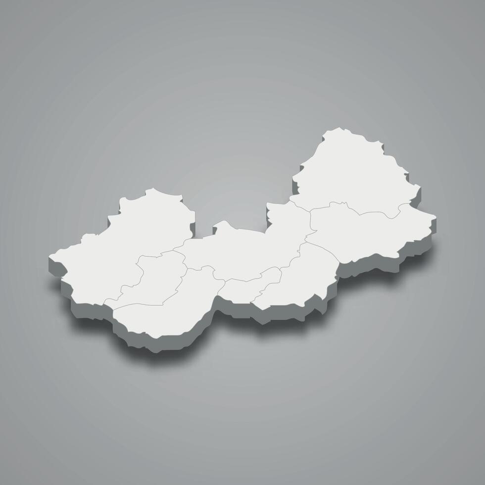 Nuristan 3d isometric map is a region of Afghanistan vector