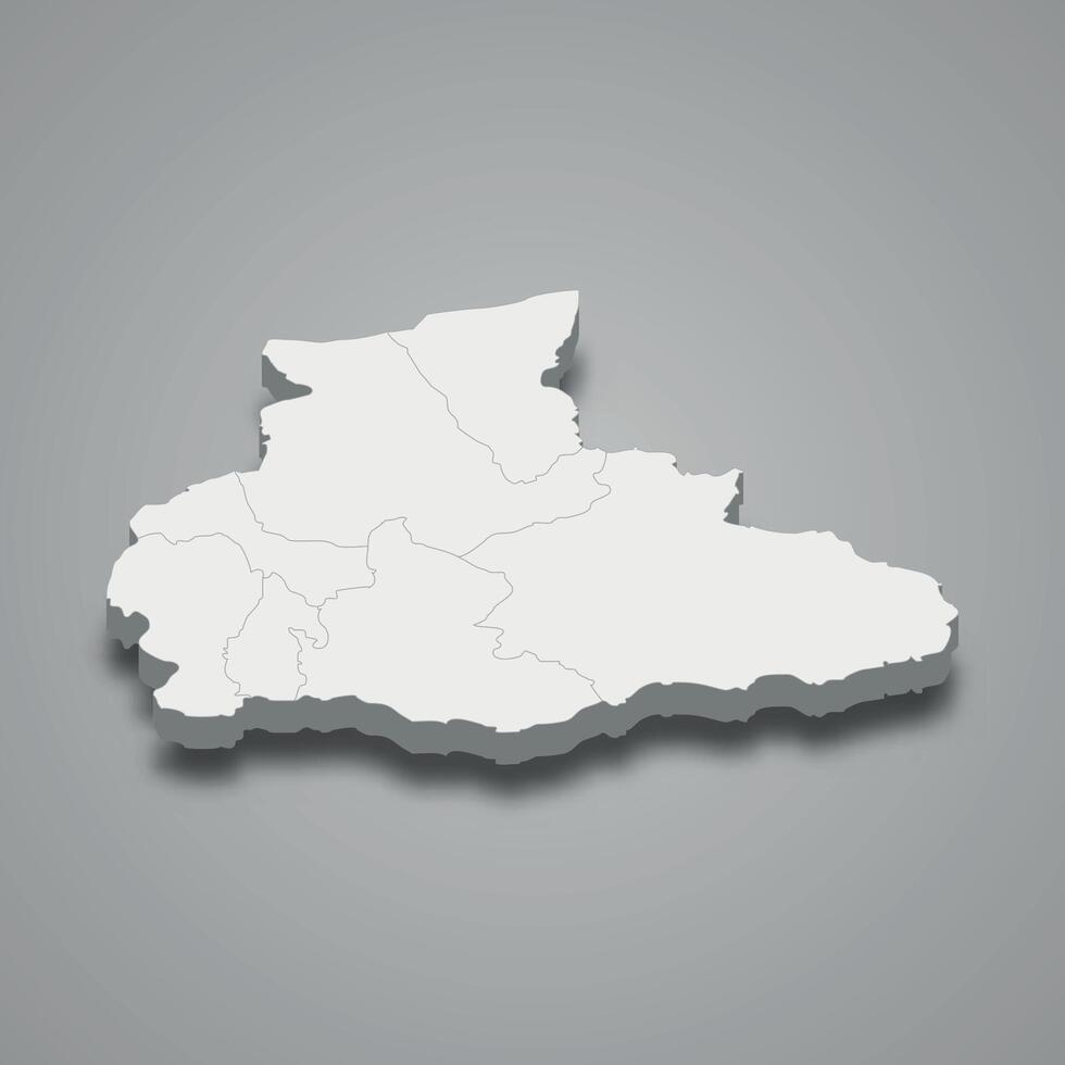 Badghis 3d isometric map is a region of Afghanistan vector