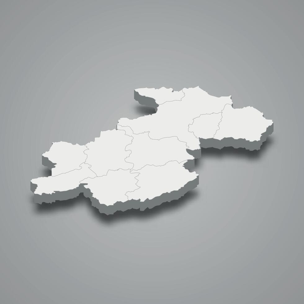 Ghor 3d isometric map is a region of Afghanistan vector
