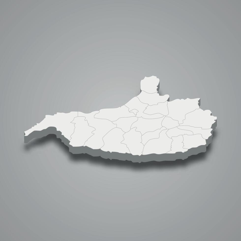 Nangarhar 3d isometric map is a region of Afghanistan vector