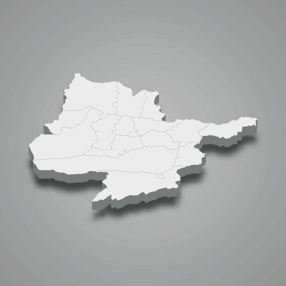 Herat 3d isometric map is a region of Afghanistan vector