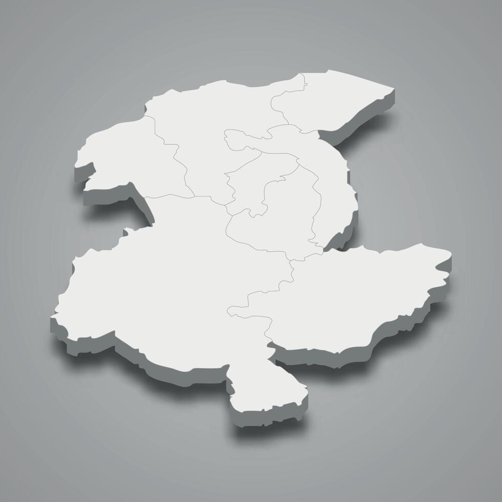 Sari Pul 3d isometric map is a region of Afghanistan vector