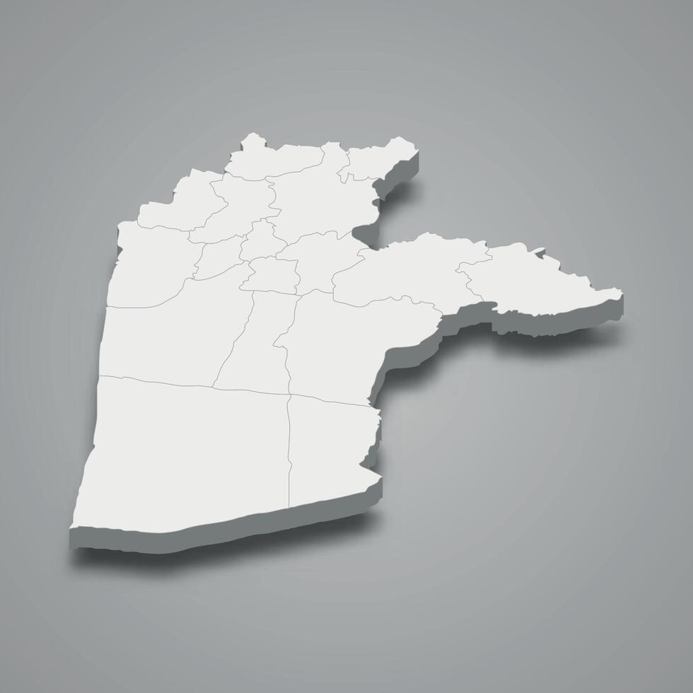 Kandahar 3d isometric map is a region of Afghanistan vector