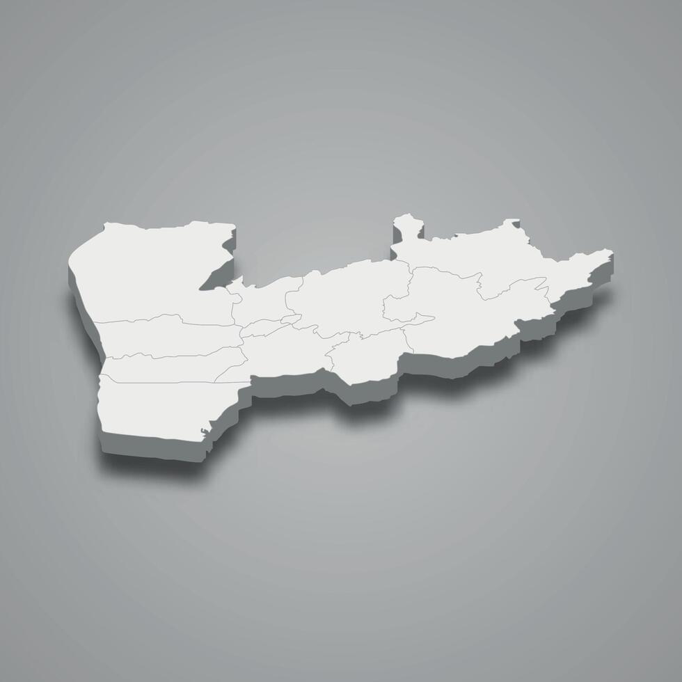 Farah 3d isometric map is a region of Afghanistan vector
