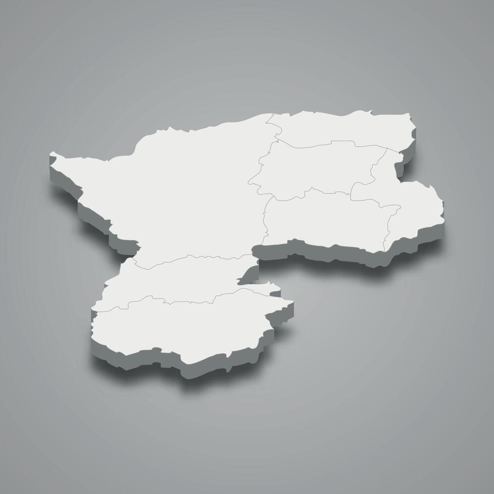 Bamyan 3d isometric map is a region of Afghanistan vector