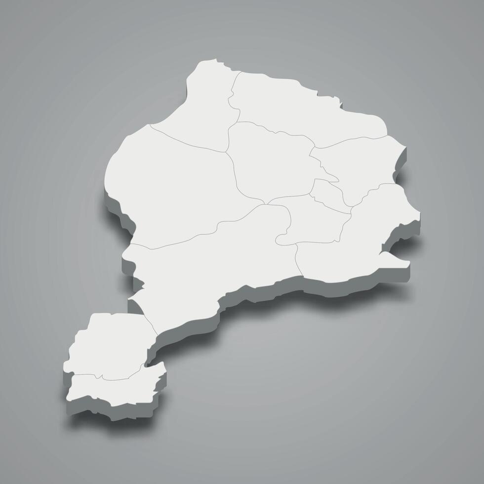 Jowzjan 3d isometric map is a region of Afghanistan vector