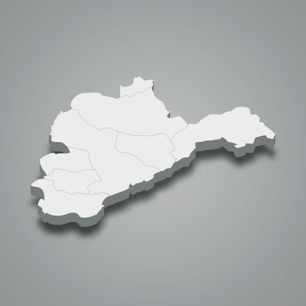 Logar 3d isometric map is a region of Afghanistan vector