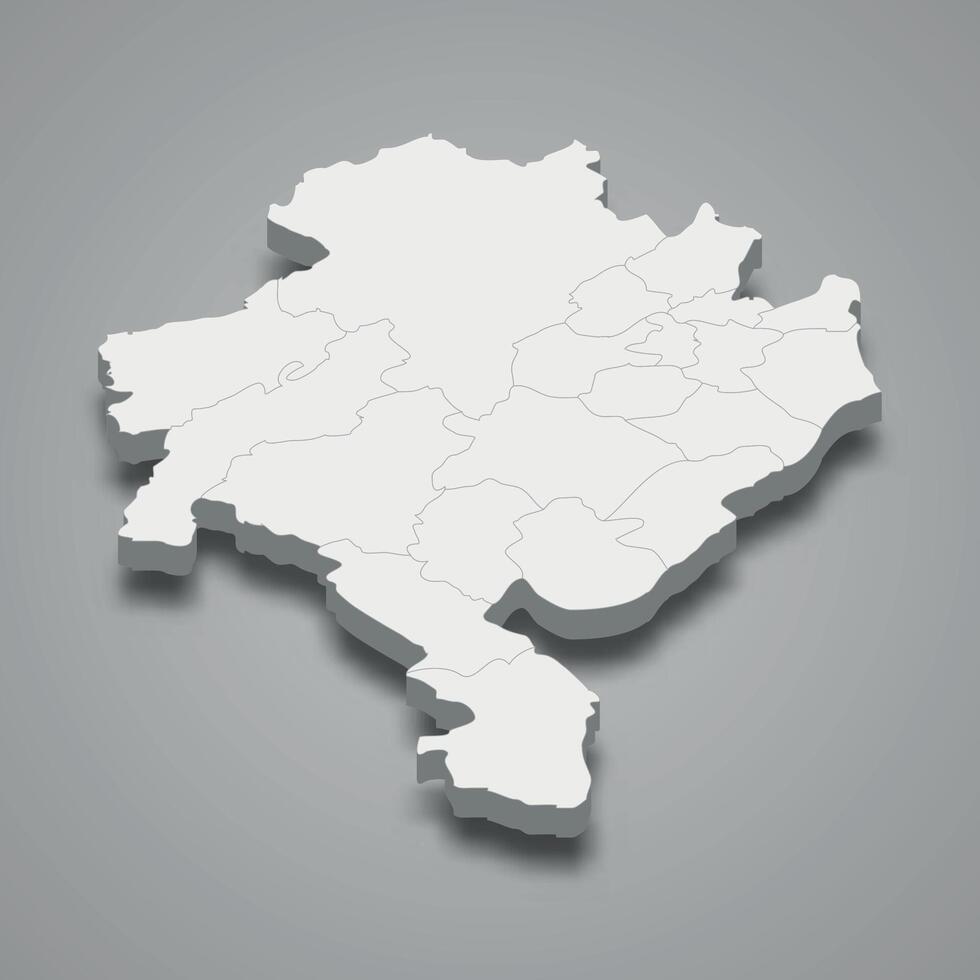Ghazni 3d isometric map is a region of Afghanistan vector
