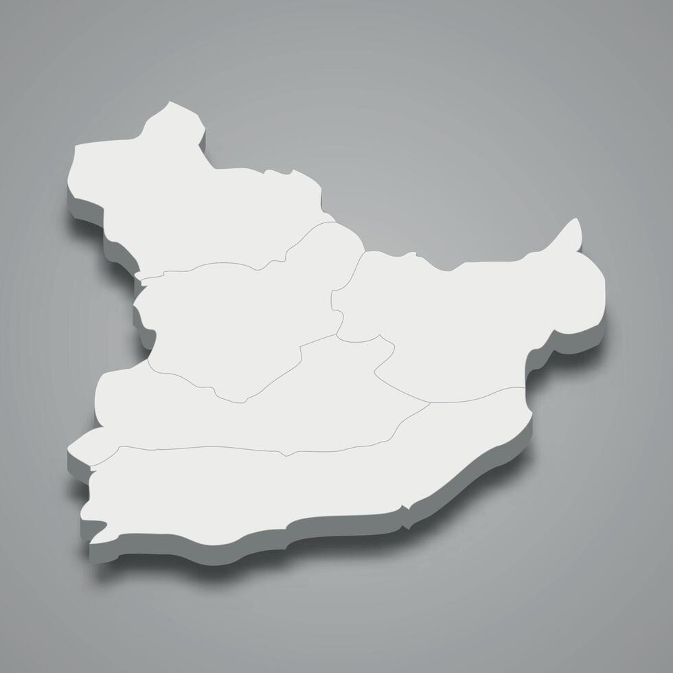 Laghman 3d isometric map is a region of Afghanistan vector