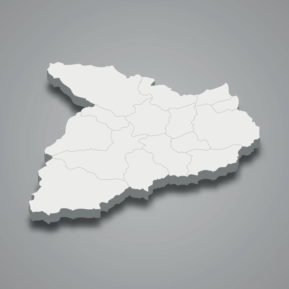 Baghlan 3d isometric map is a region of Afghanistan vector