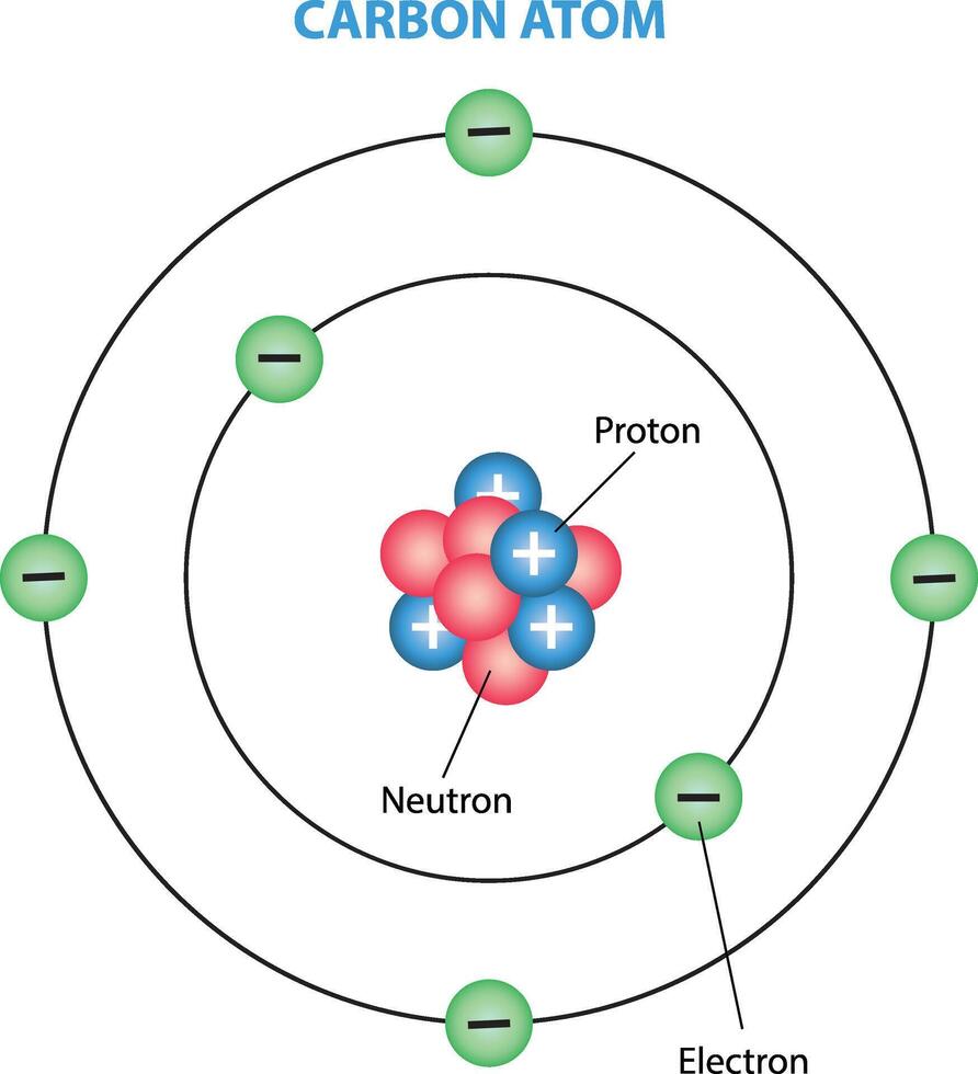 illustration of carbon atom structure vector
