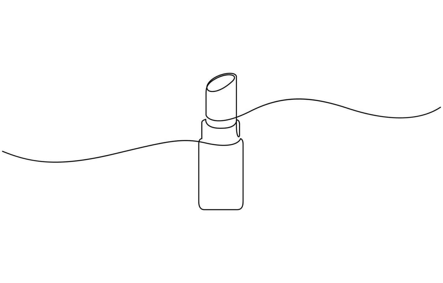 Continuous one line drawing of lipstick design. Lipstick continuous one line drawing and minimalist style isolate outline icon. Editable outline vector