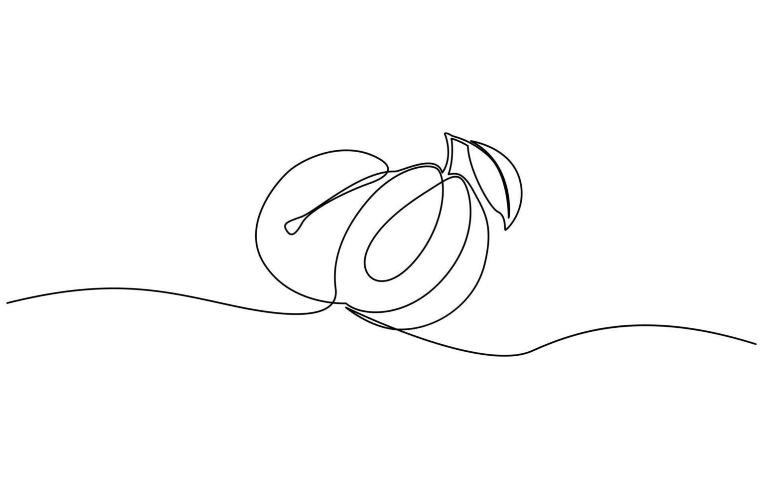 Plum fruit continuous one line drawing minimalism design, Minimalist wall art. Single line drawing botanical theme for logo and posters illustration vector
