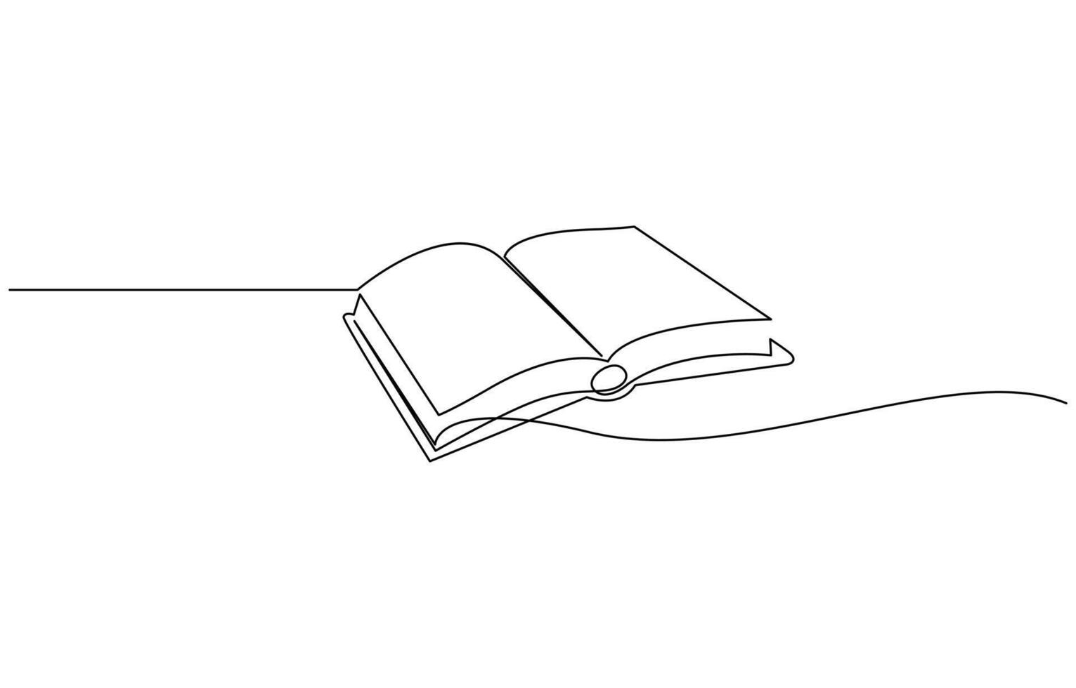Continuous one line drawing of opened book. One line drawing illustration of book open, One line drawing illustration of book open. Education, idea, school concept single line. Editable stroke vector