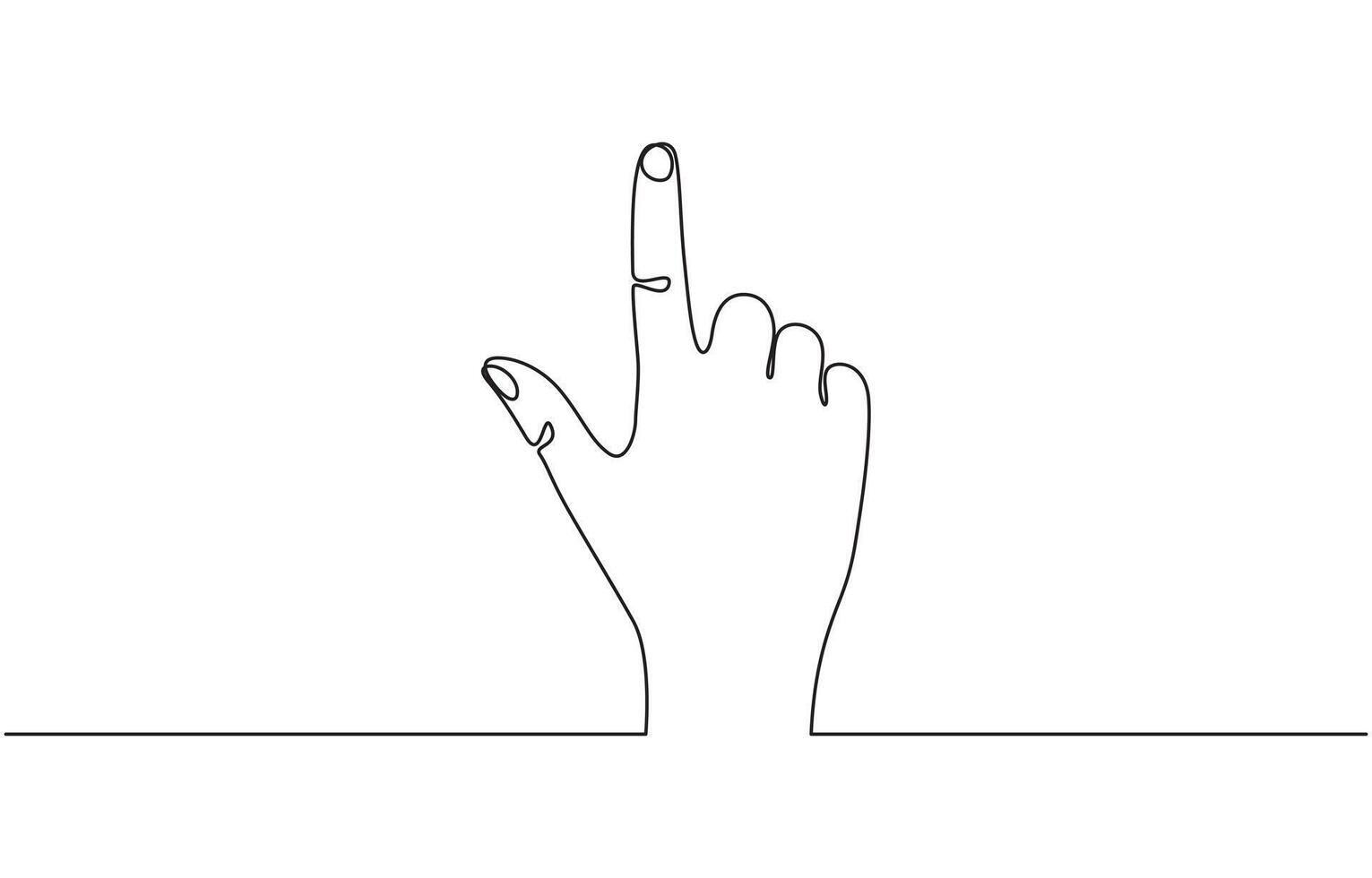 Continuous one line drawing hand gesture v symbol for peace peace day concept, Victory sign continuous one line drawing minimalism design editable stroke. vector