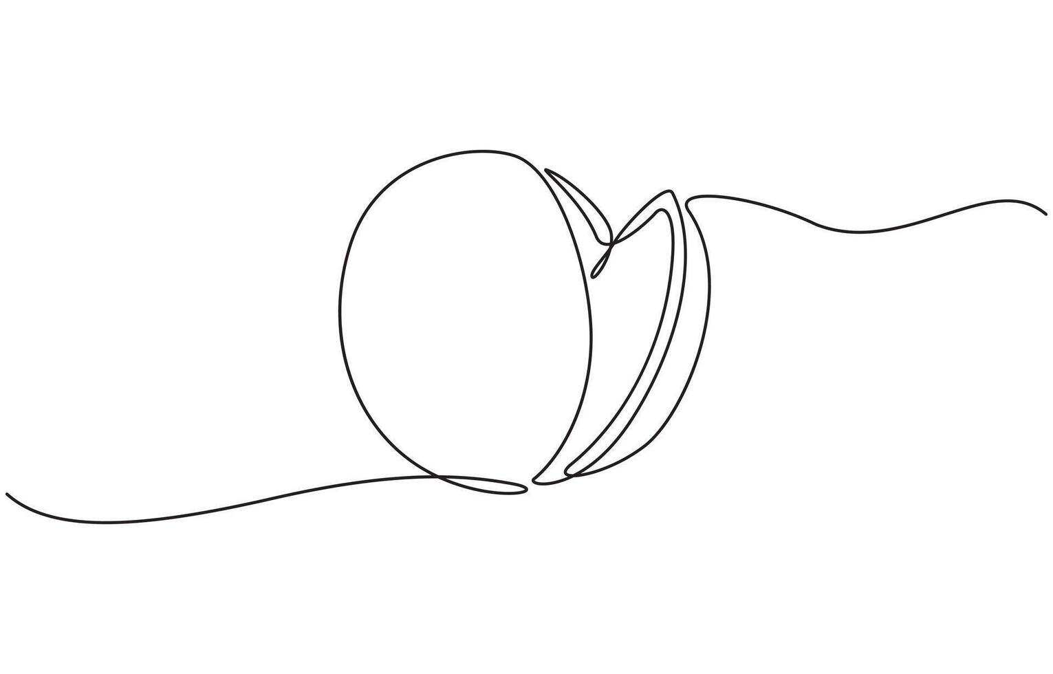 Watermelon one line continuous. Fresh watermelon line art outline, Single Line Watermelon Slice Summer Fruit vector