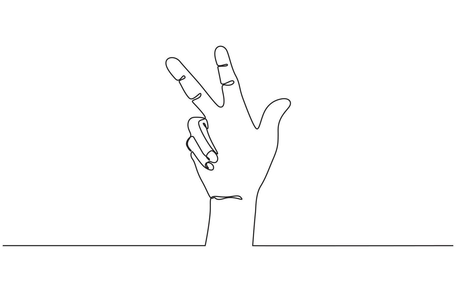 Continuous one line drawing hand gesture v symbol for peace peace day concept, Victory sign continuous one line drawing minimalism design. vector