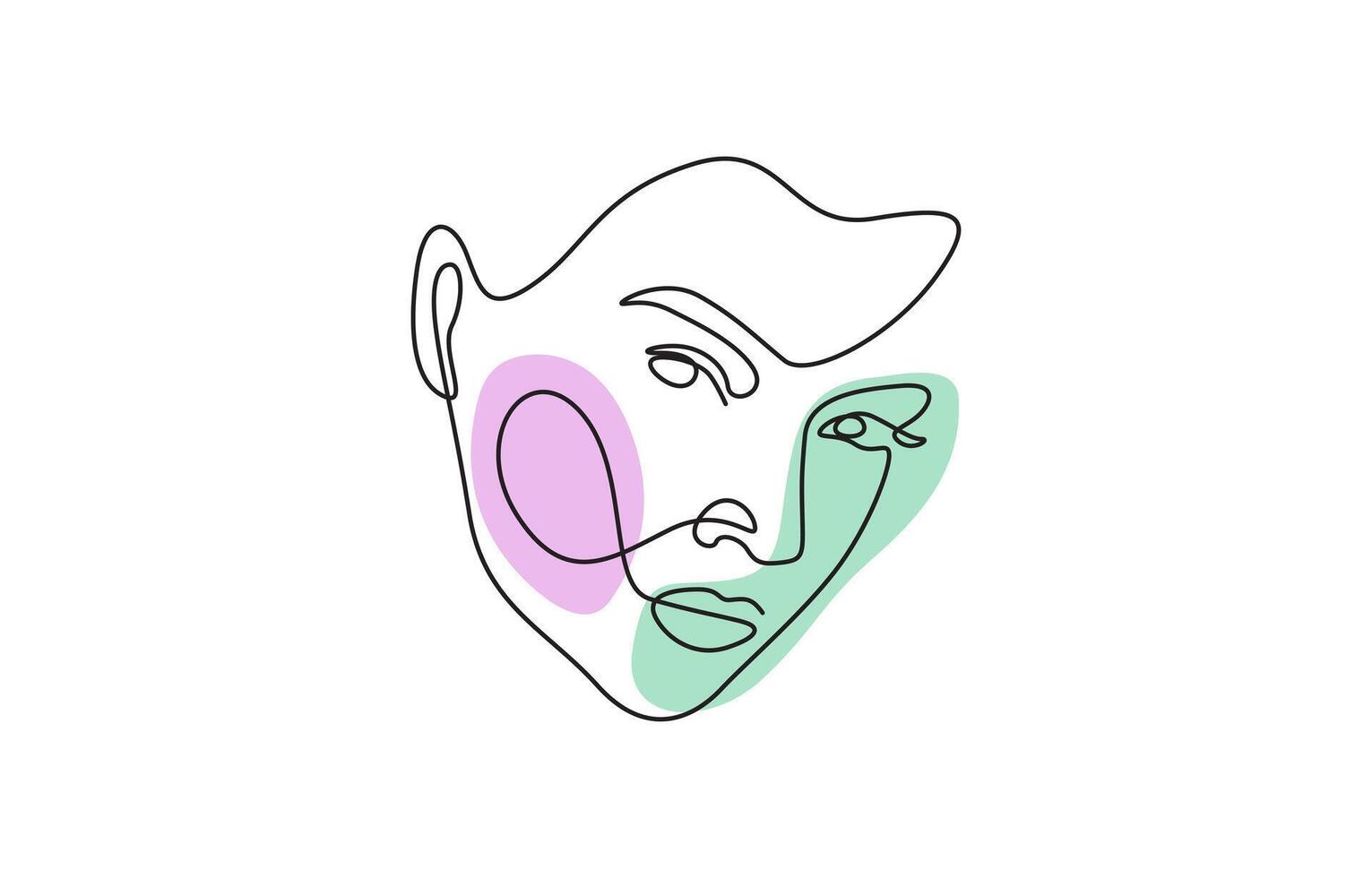Single continuous line drawing, Face of a Beautiful, Elegant Woman. Single Line Drawing Style Illustration with Editable stroke beautiful aesthetic portrait woman abstract face vector