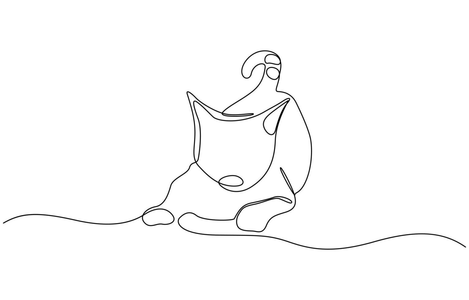 New minimalist design minimalism animal pet of cat illustration. Continuous one simple single abstract line drawing of cat icon in silhouette on a white background outline illustration vector