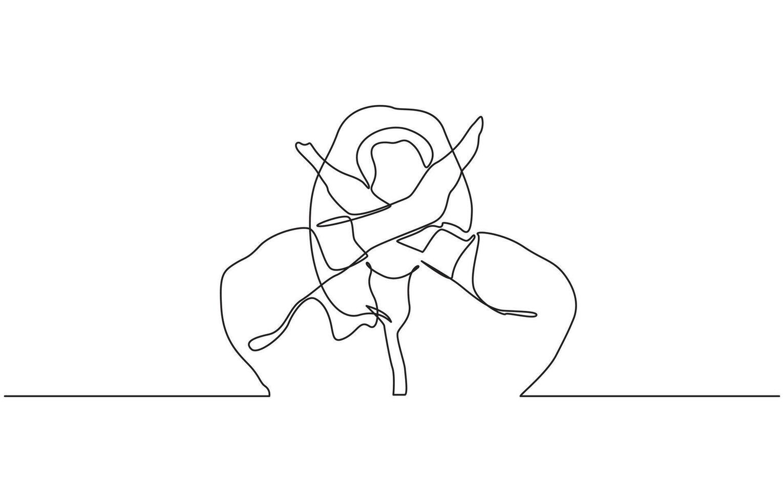 Woman crossing arms and saying no gesture Person making stop sign with hands, No sign young girl standing and showing stop gesture. Woman prohibition minimalist vector