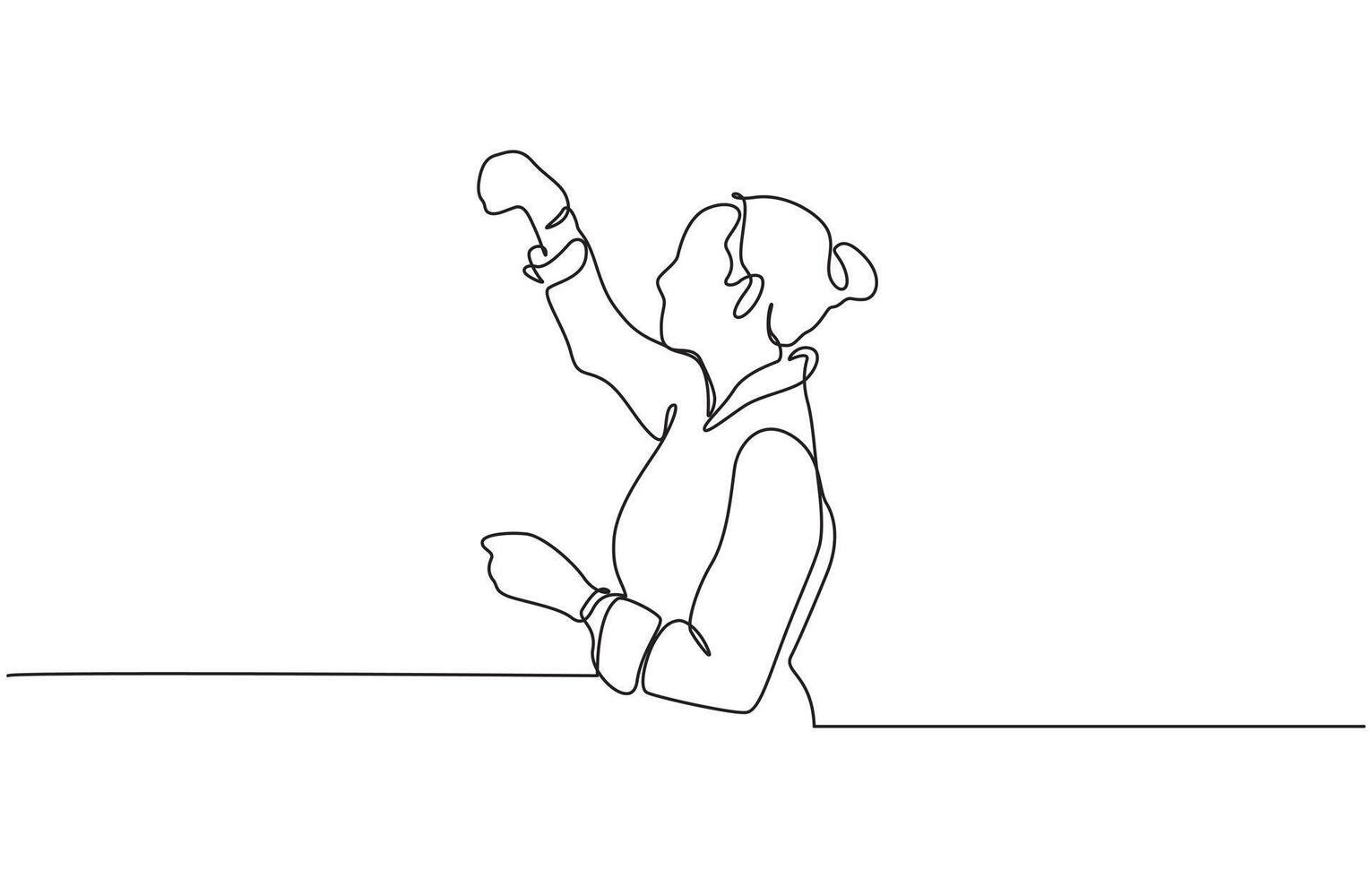 One continuous line drawing of boy added chemicals for research, Tests with liquid in tube. Scientist concept. vector