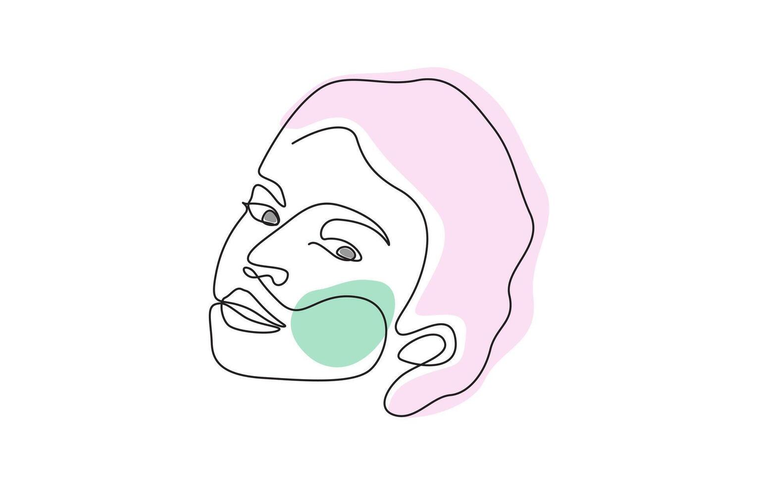 Single continuous line drawing, Face of a Beautiful, Elegant Woman. Single Line Drawing Style Illustration with Editable stroke beautiful aesthetic portrait woman abstract face pro eps vector