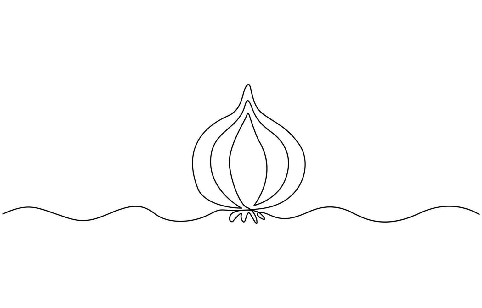 One line art Onion illustration. line art, one continuous line, simple, hand drawn and sketch style. Editable outline vector
