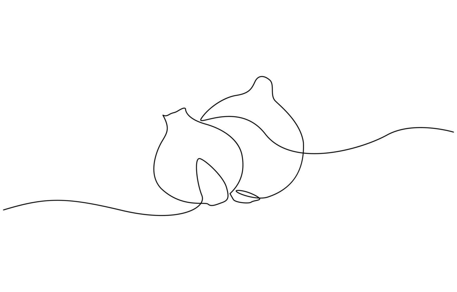 One line art Onion illustration. line art, one continuous line, simple, hand drawn and sketch style editable outline. vector