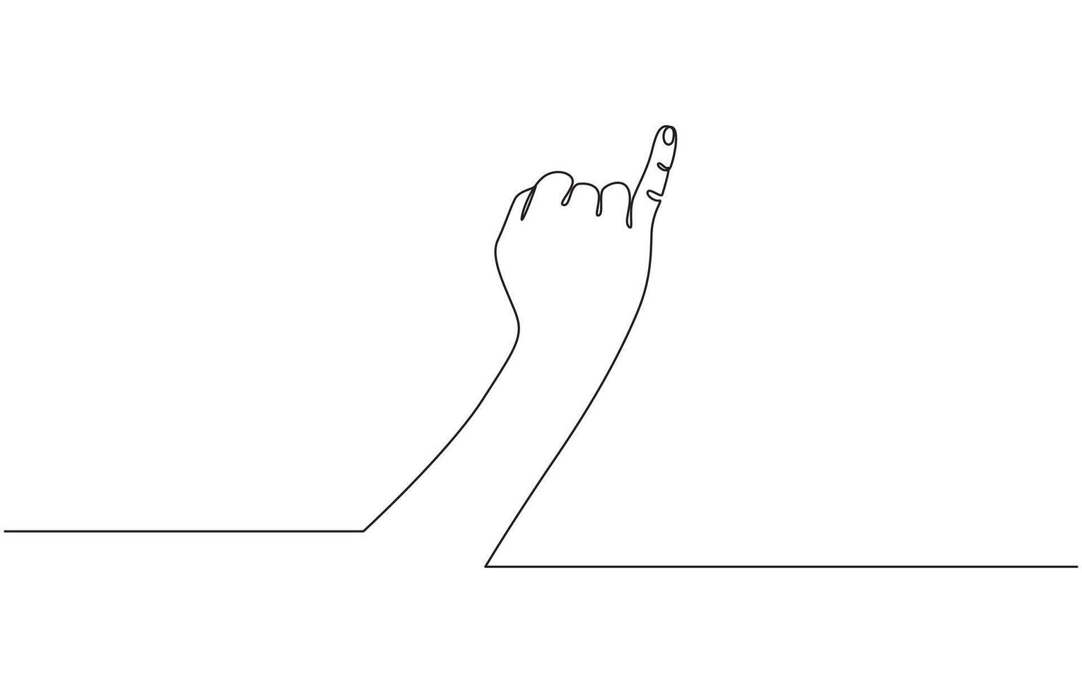 Little finger up sign. Hand gesture with pinky meaning i swear or promise. Continuous line drawing. little finger and thumb. Illustration editable outline icon. vector