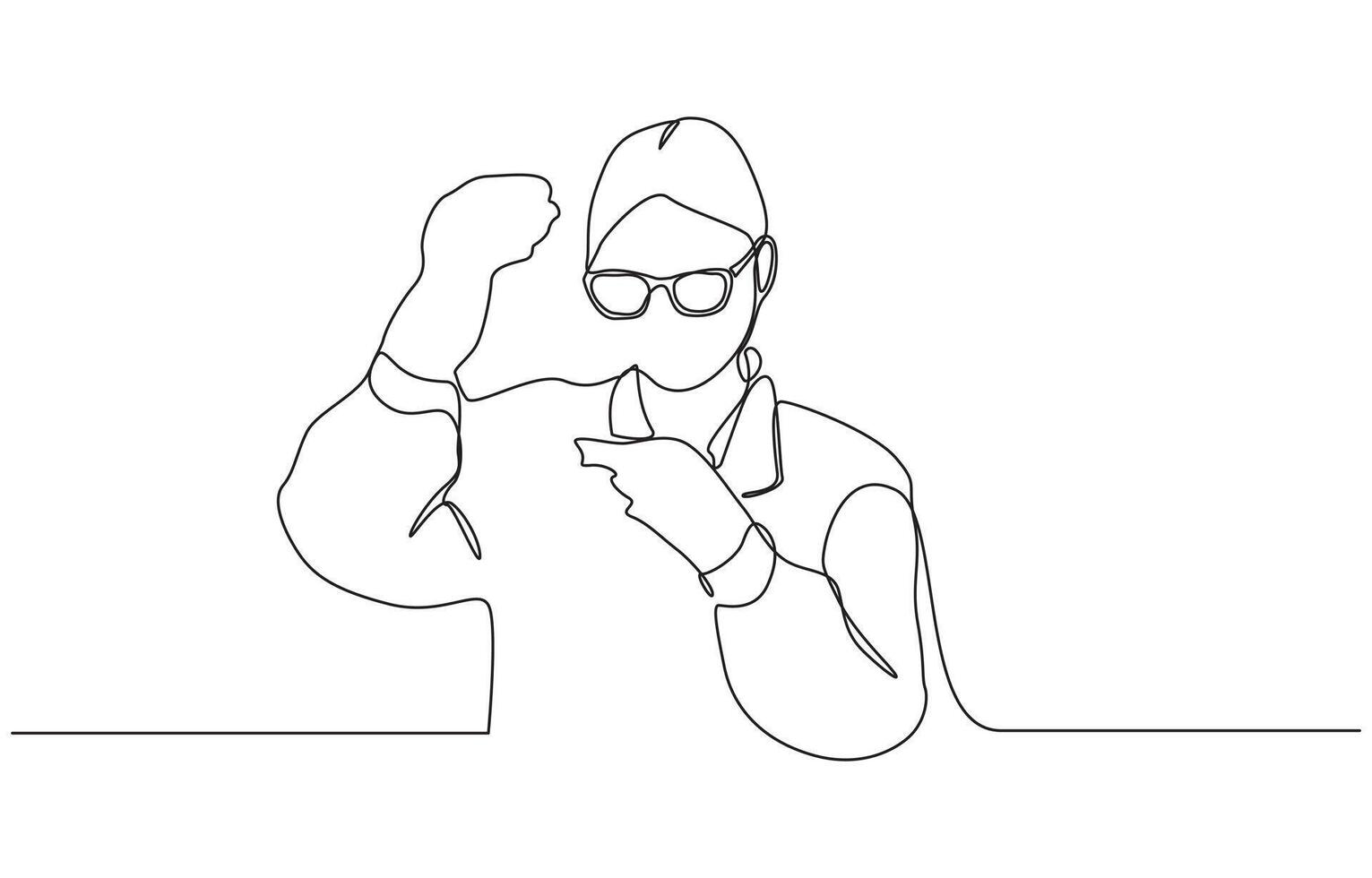 One continuous line drawing of boy added chemicals for research, Tests with liquid in tube. Scientist concept line art editable illustration vector