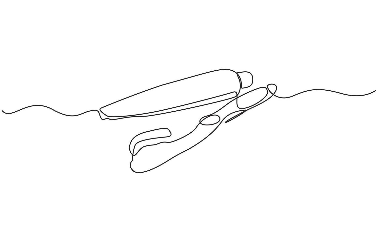 Continuous one line drawing of brush with toothpaste, Single line drawing illustration of Tooth paste with brush. Branding oral care products concept vector