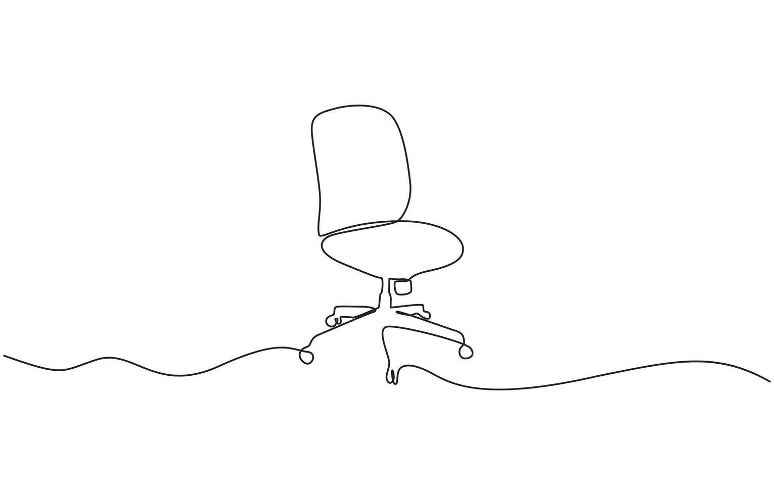 Continuous one line drawing of executive office chair. One line drawing illustration of office armchair. Office interior concept continuous line art. Editable stroke. vector