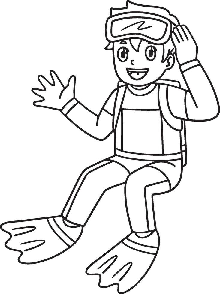Scuba Diving Male ready to go in Water Isolated vector