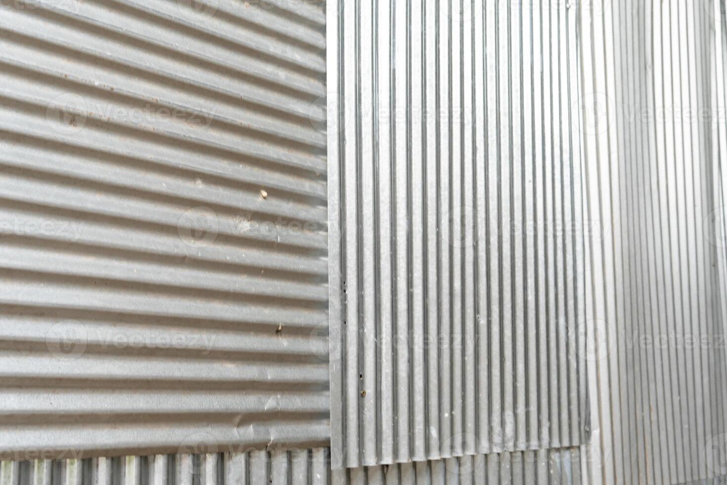 a wall with corrugated metal photo