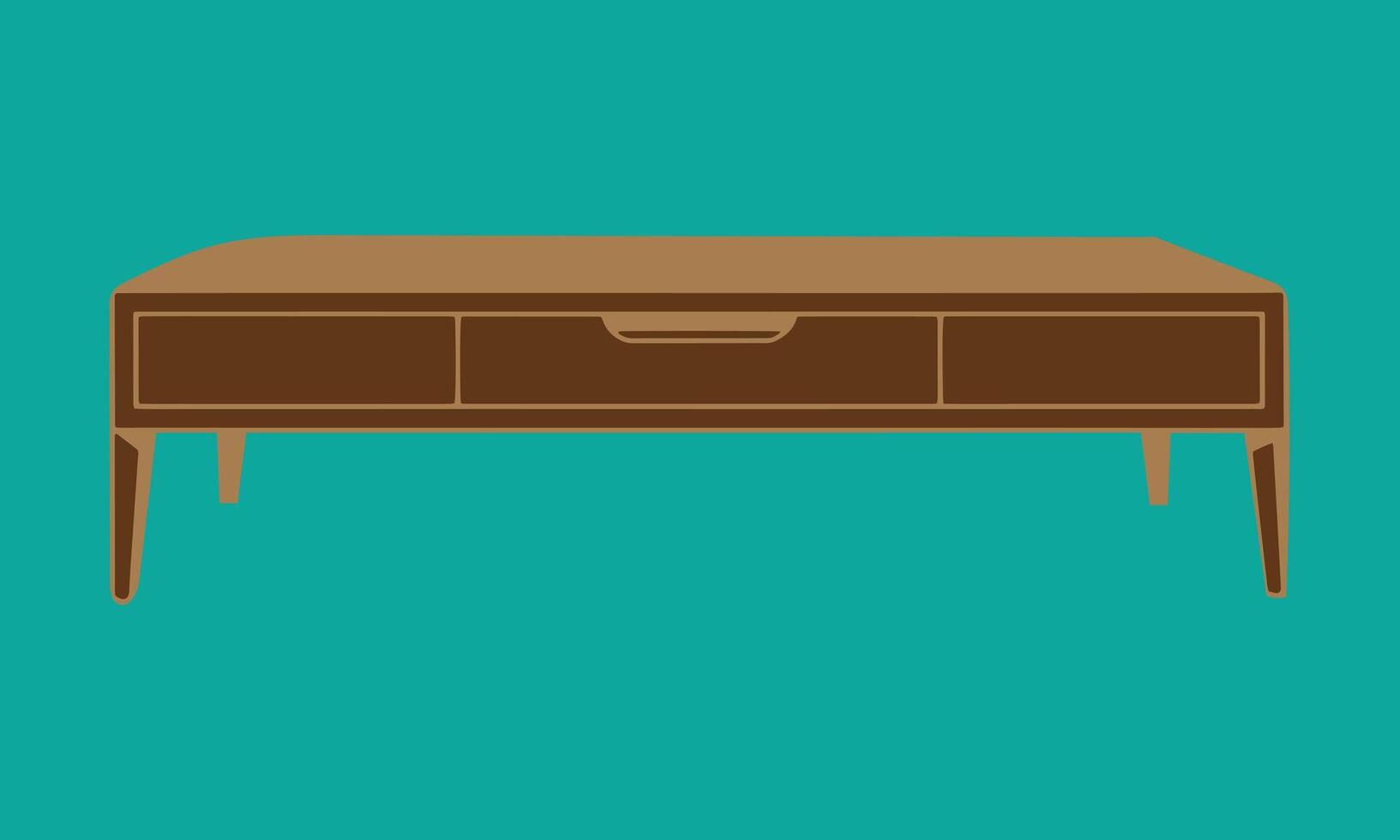 Minimalist wooden table with stylish modern look vector