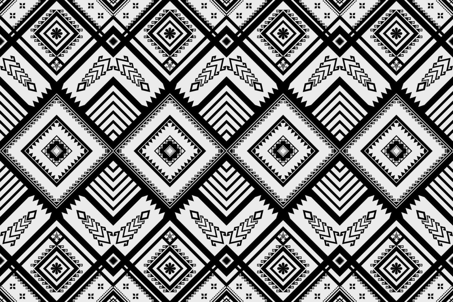 Native monochrome abstract Ethnic geometric black and white pattern for cloth vector