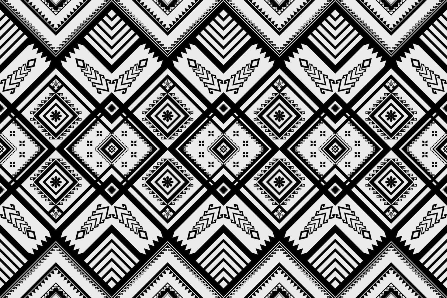 Native abstract Ethnic geometric black and white pattern. vector
