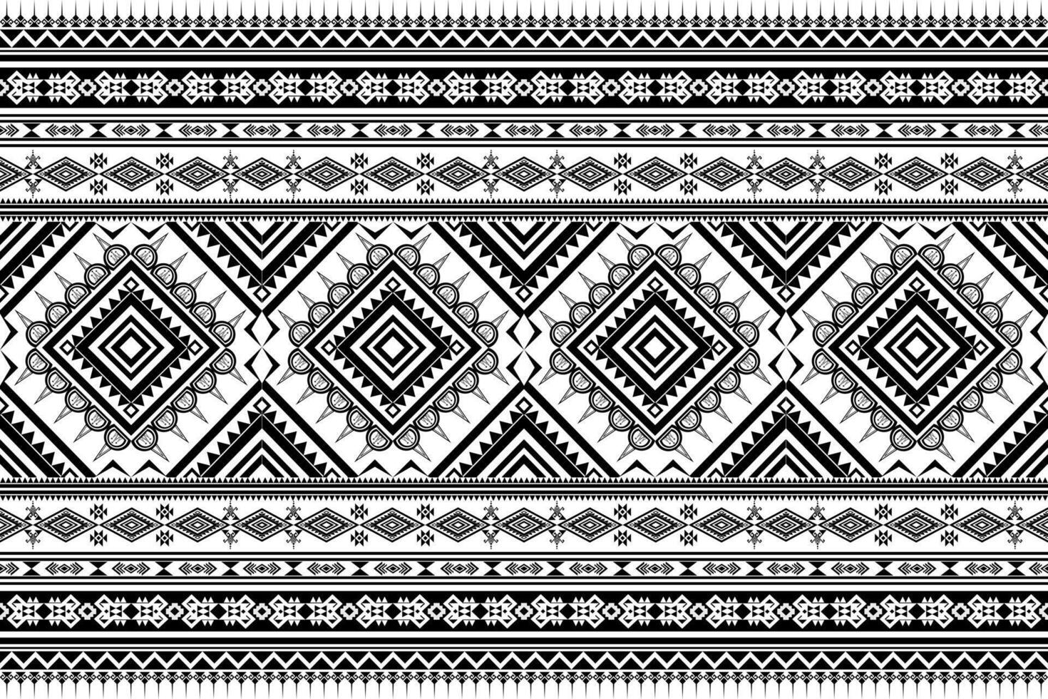 Abstract Ethnic geometric black and white art design for cloth, fabric paper vector