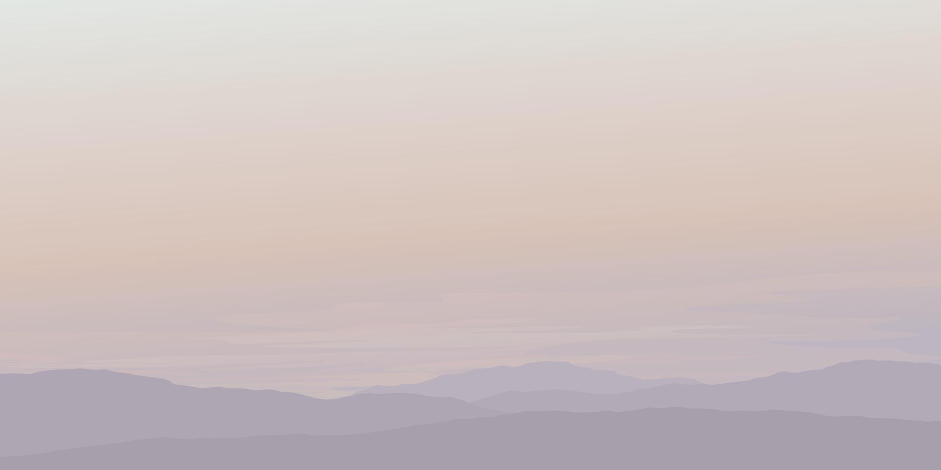 Silhouette mountain ranges with vanilla sky background graphic illustration have blank space. vector