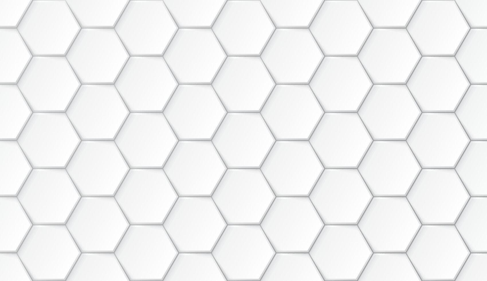 Abstract 3D white hexagonal plates arranged seamless pattern vector