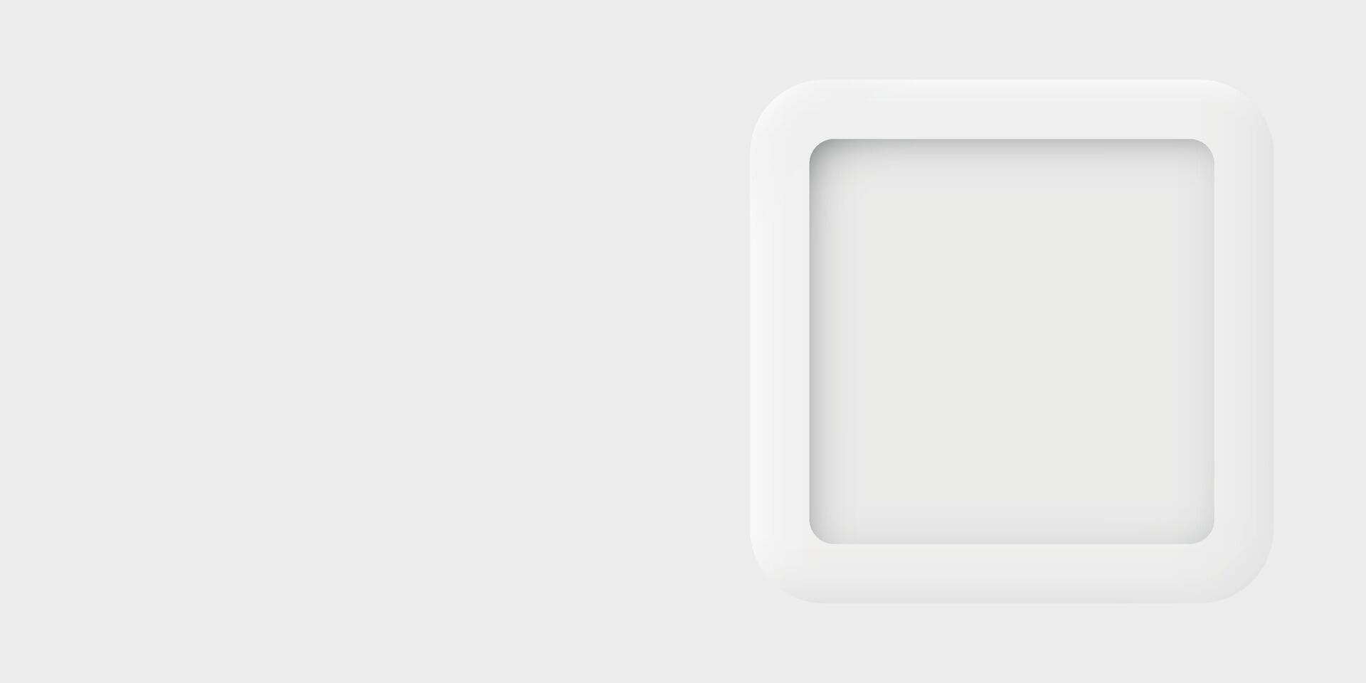3D rounded square frame on white background graphic illustration have blank space. vector
