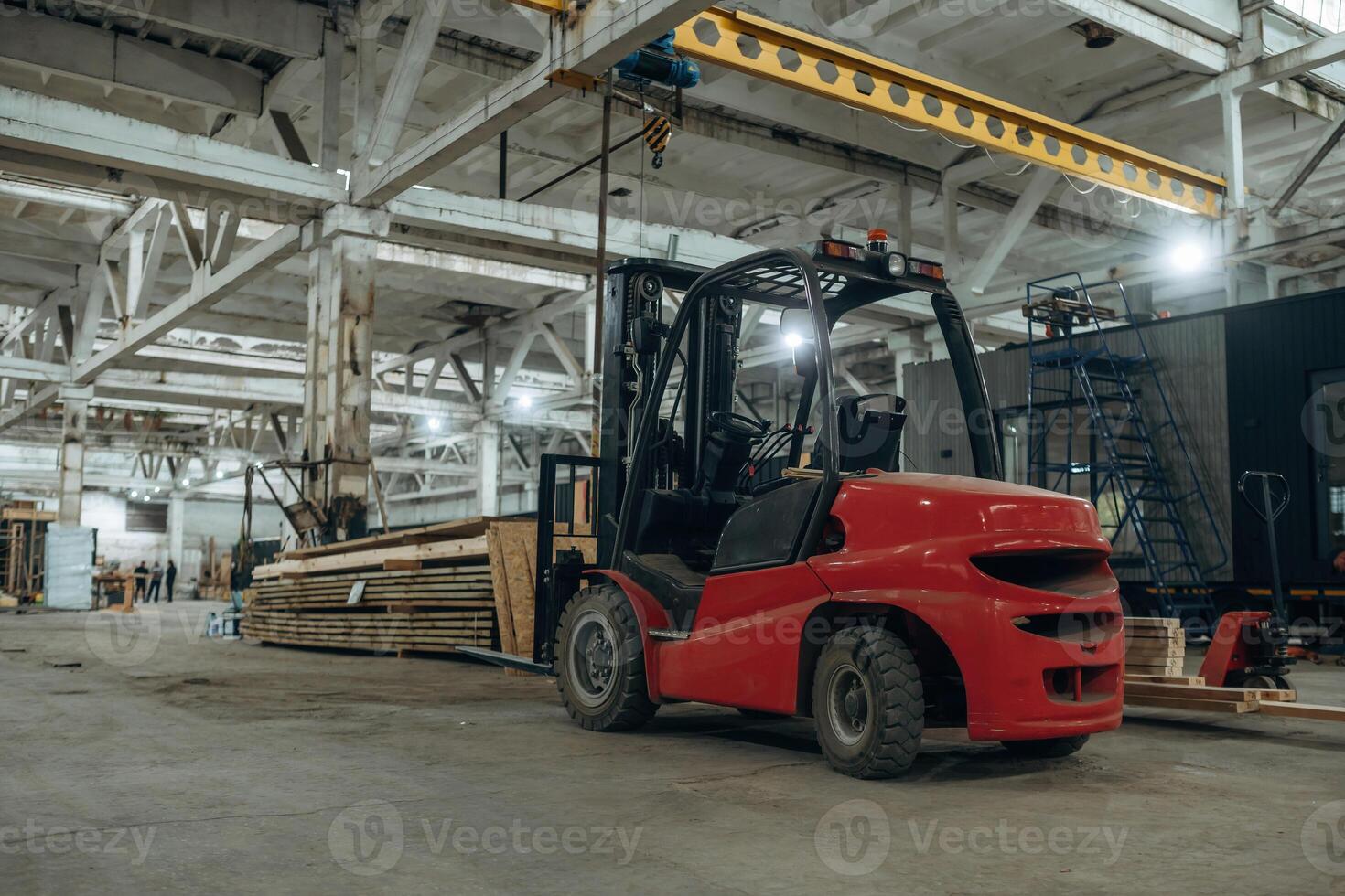 Forklift in the ,warehouse, modern factory, manufacturing company photo